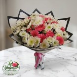 Pembe & Beyaz Papatya ve Gerbera Buketi Pembe & Beyaz Papatya ve Gerbera Buketi